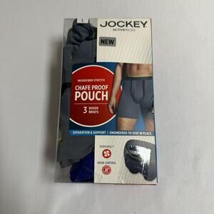 Jockey Chafe Proof Pouch Boxer Briefs Mens Large Microfiber Stretch 3pk